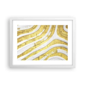 Poster in white frmae - Composition in White and Gold - 40x30 cm