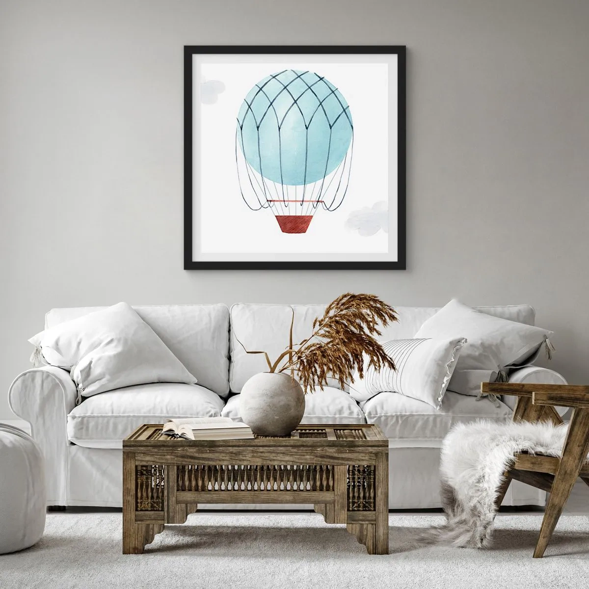 Poster in black frame - All in the Clouds - 60x60 cm