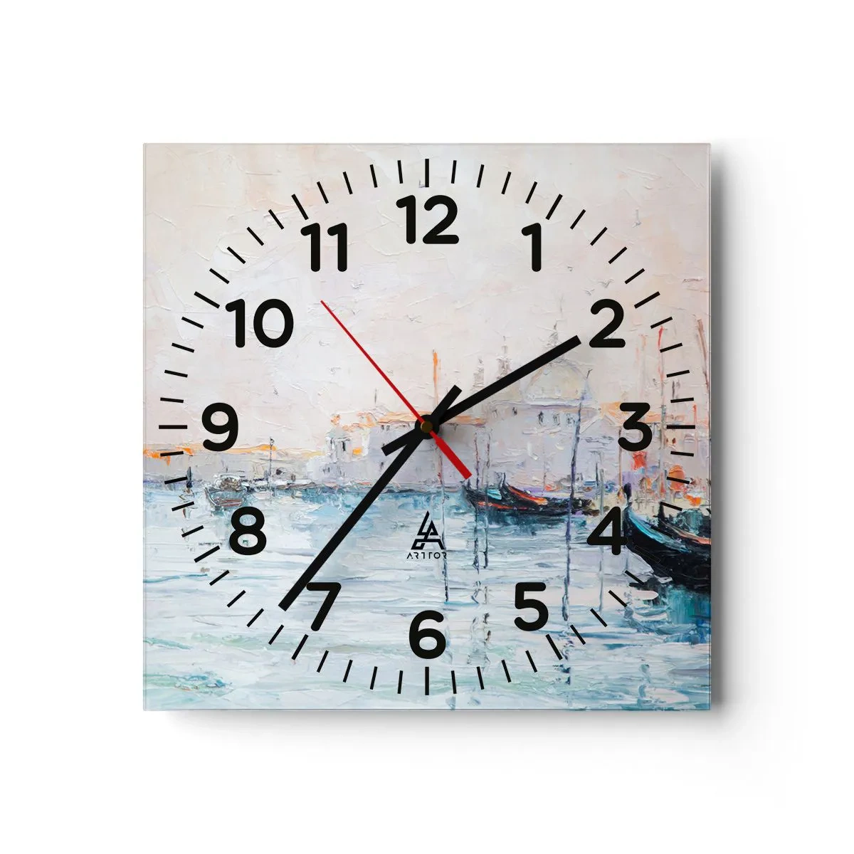 Wall clock - Clock on glass - Behind Water behind Fog - 30x30 cm