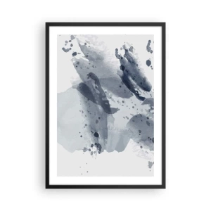 Poster in black frame - Abstract watercolor painting inspired by the nature of water - 50x70cm - Study in Nature of Water - Modern wall decoration for the living room and bedroom ARTTOR