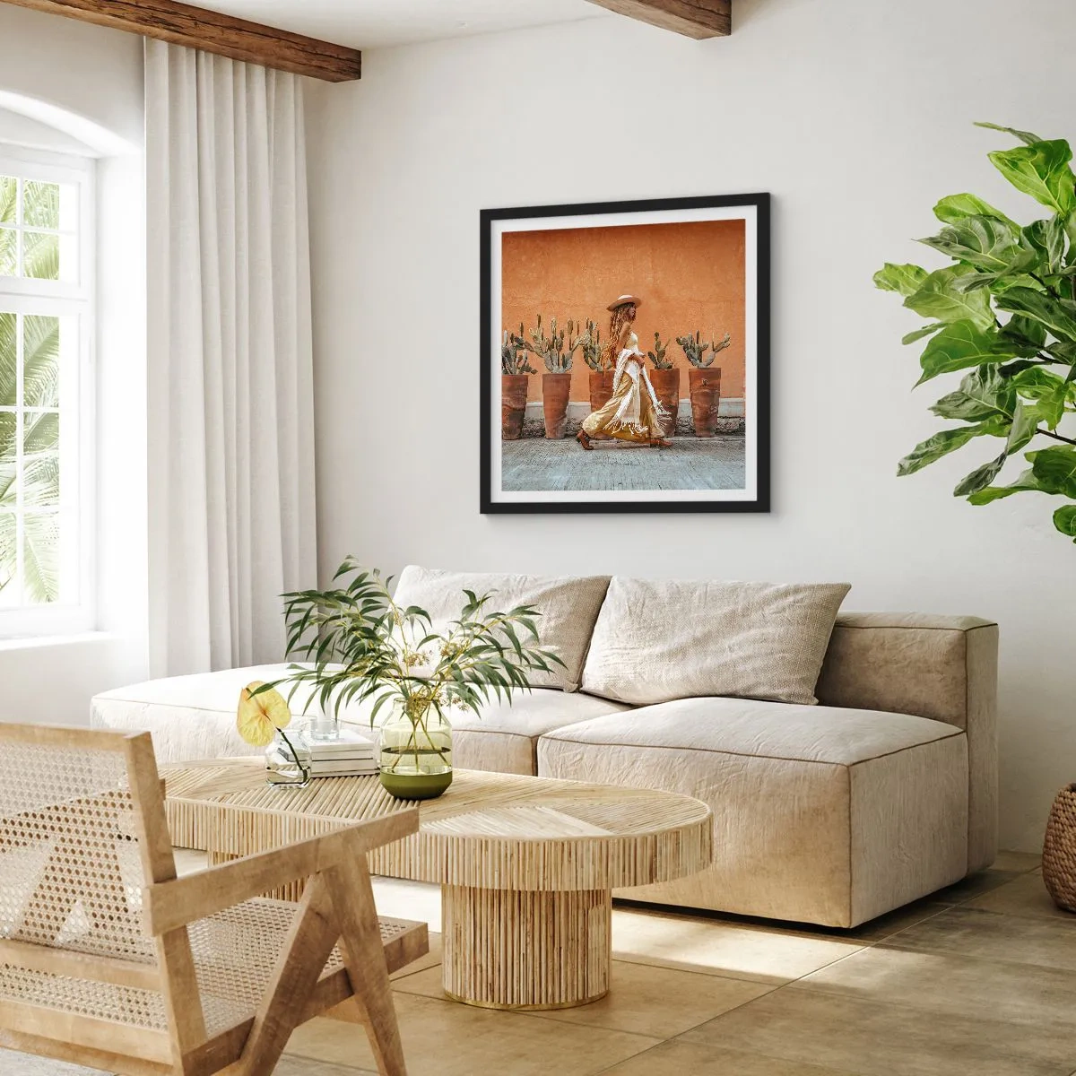 Poster in black frame - Hippie Style - 60x60 cm