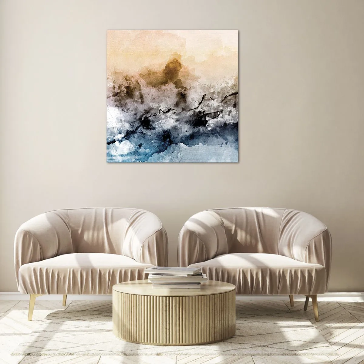 Glass picture - Drowned in Fog - 50x50 cm