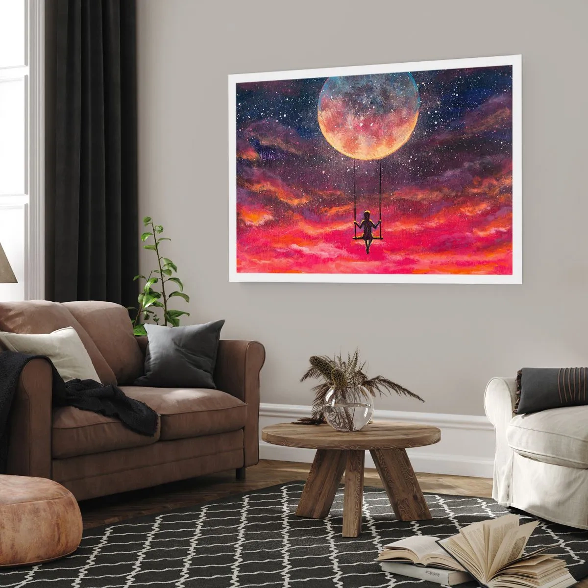 Poster - Swinging in the Clouds - 91x61 cm