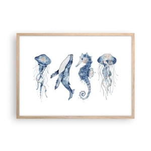 Poster in light oak frame - Sea Quirks - 70x50 cm