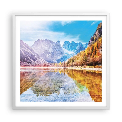 Poster in white frmae - It's Autumn in the Mountains - 60x60 cm