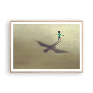 Poster in light oak frame - Hero of the Future - 100x70 cm