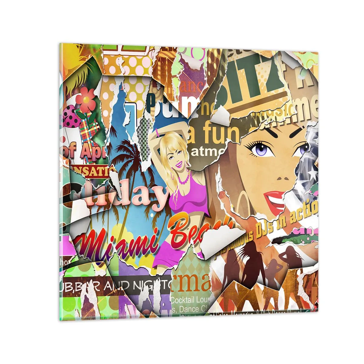 Glass picture - Holiday Flashbacks - 50x50 cm