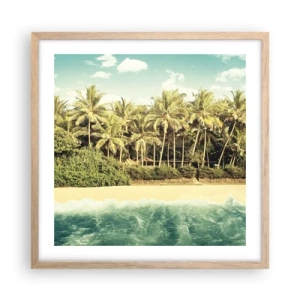 Poster in light oak frame - How about Here? - 50x50 cm