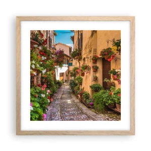 Poster in light oak frame - Italian Back Street - 40x40 cm