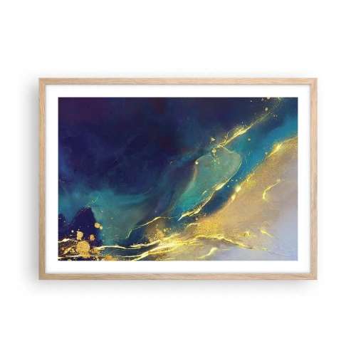 Poster in light oak frame - Golden Flood - 70x50 cm