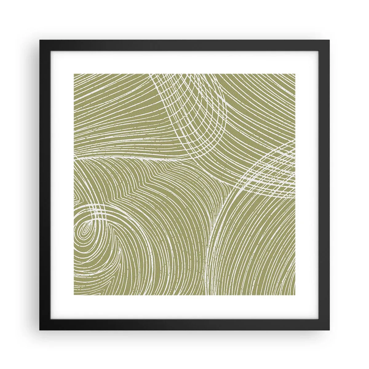 Poster in black frame - Intricate Abstract in White - 40x40 cm