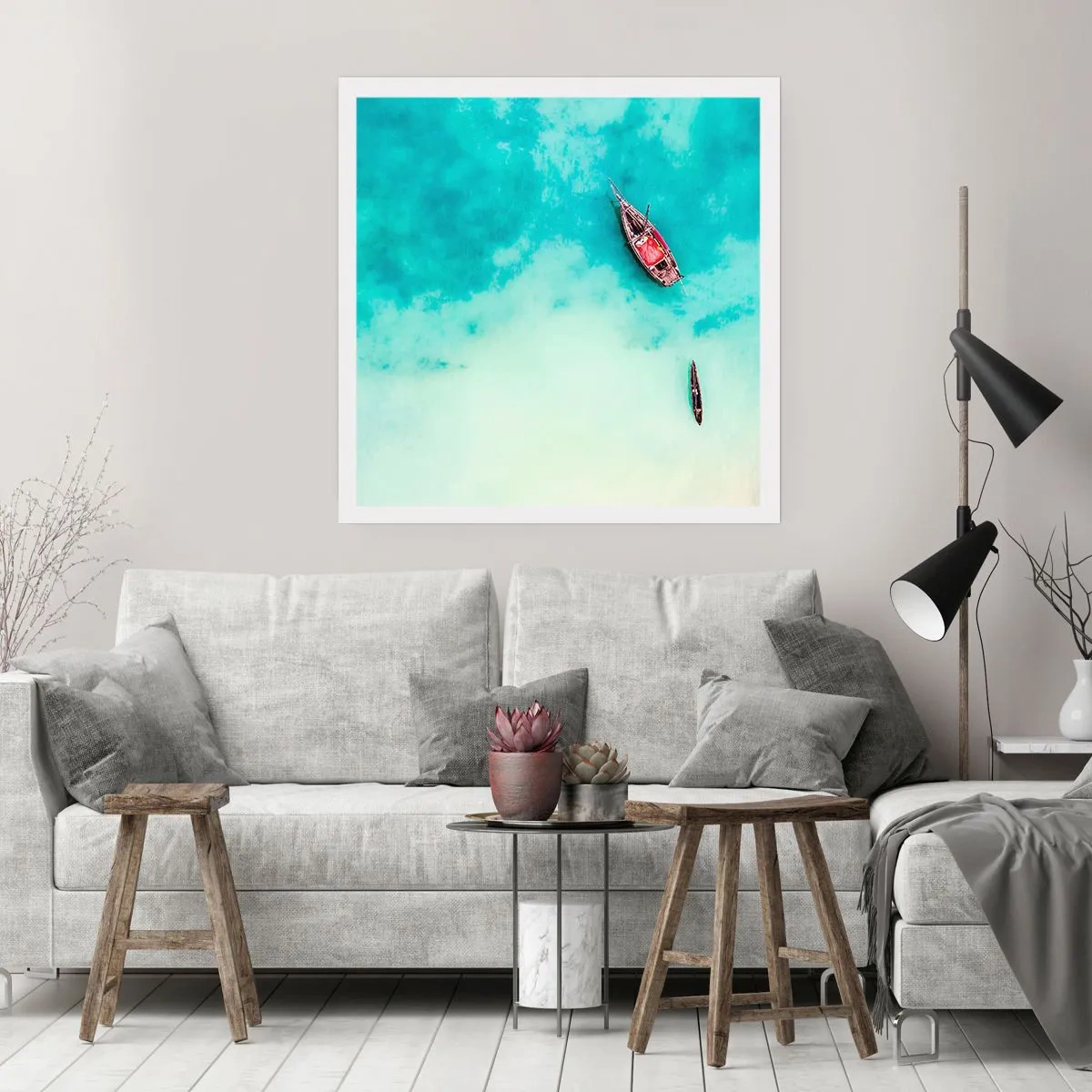 Poster - On the Beaches of Zanzibar, When the Tide Is High - 50x50 cm