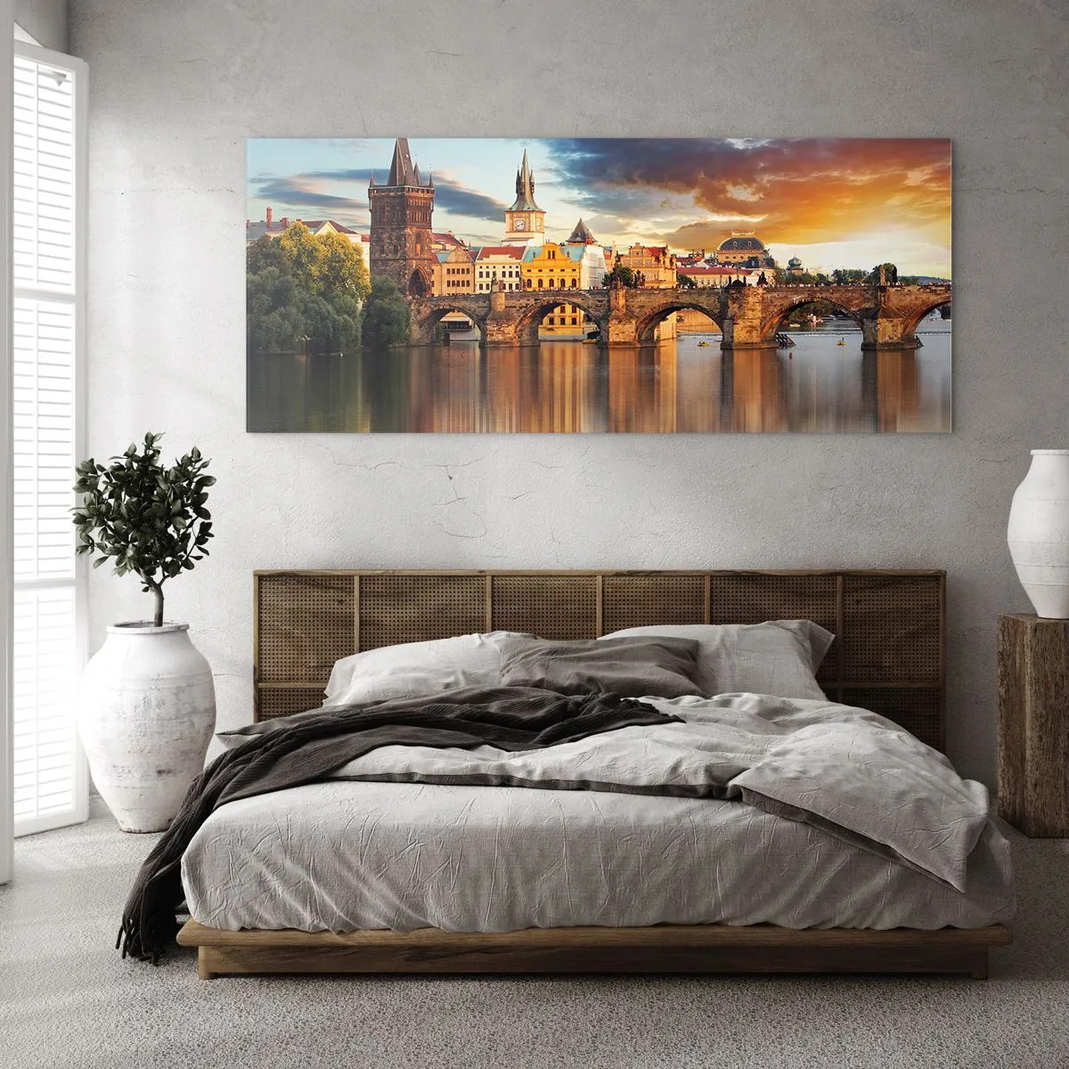 Glass picture - Beautiful Prague - 90x30 cm