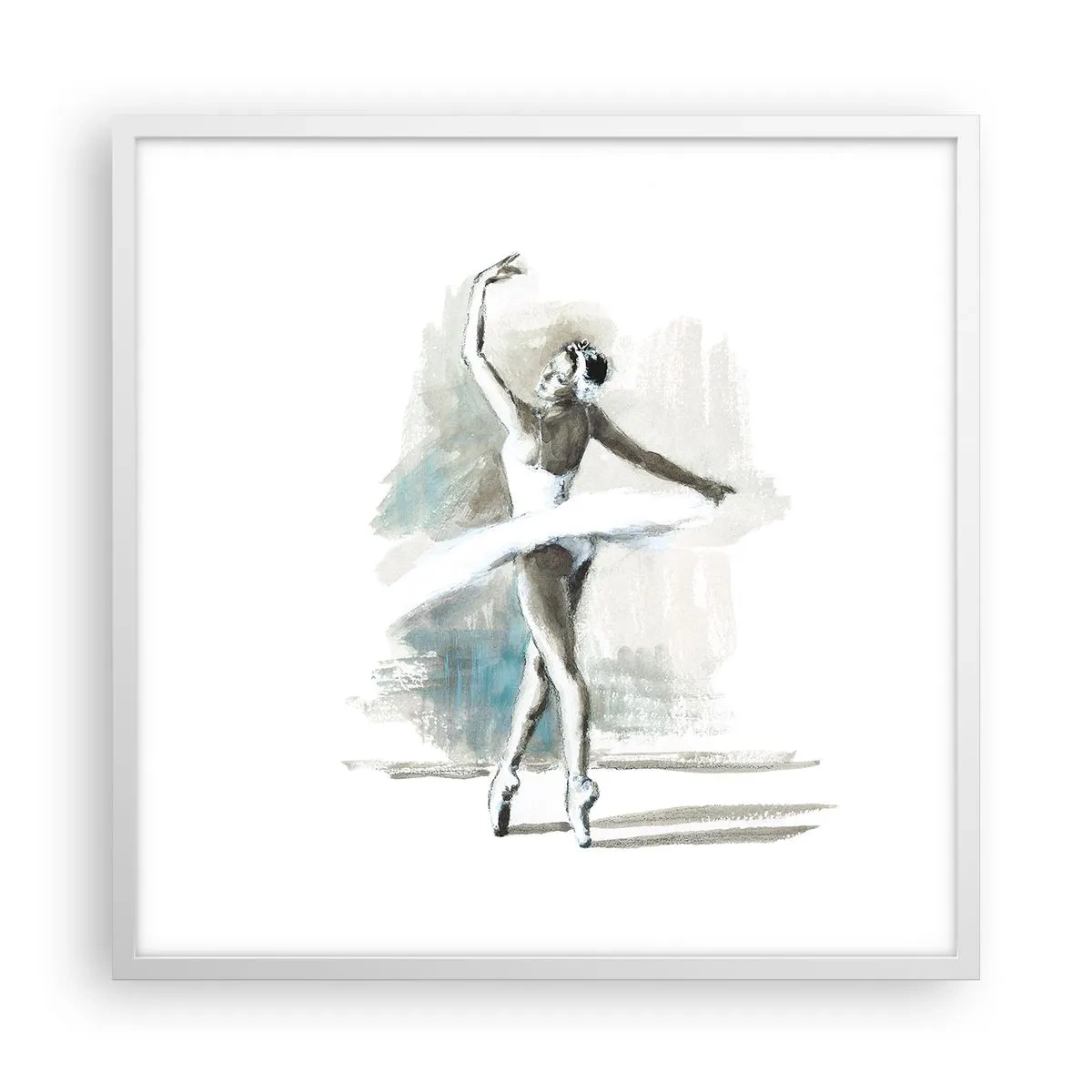 Poster in white frmae - Enchanted into a Swan - 60x60 cm