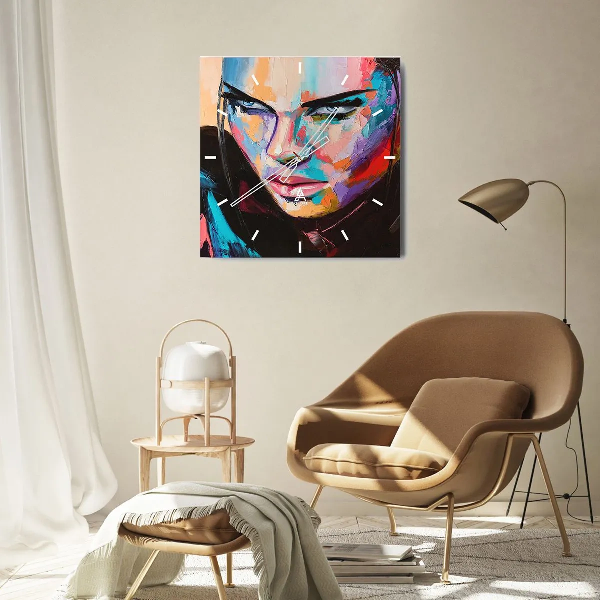 Wall clock - Clock on glass - Wild at Heart - 30x30 cm