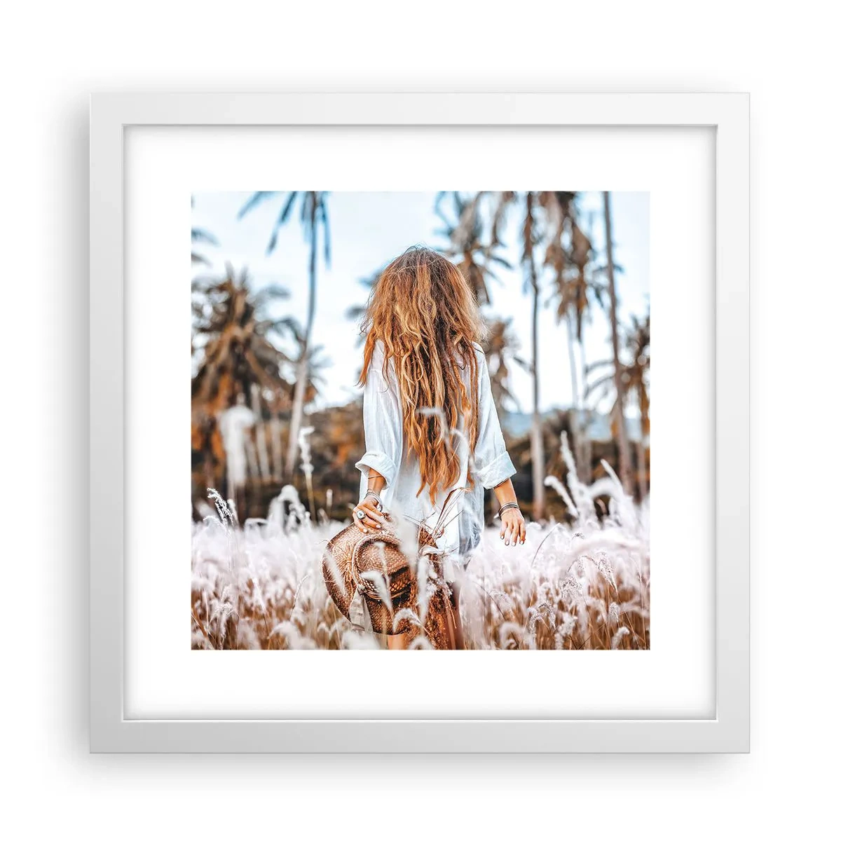 Poster in white frmae - Born from Grass Fluff - 30x30 cm