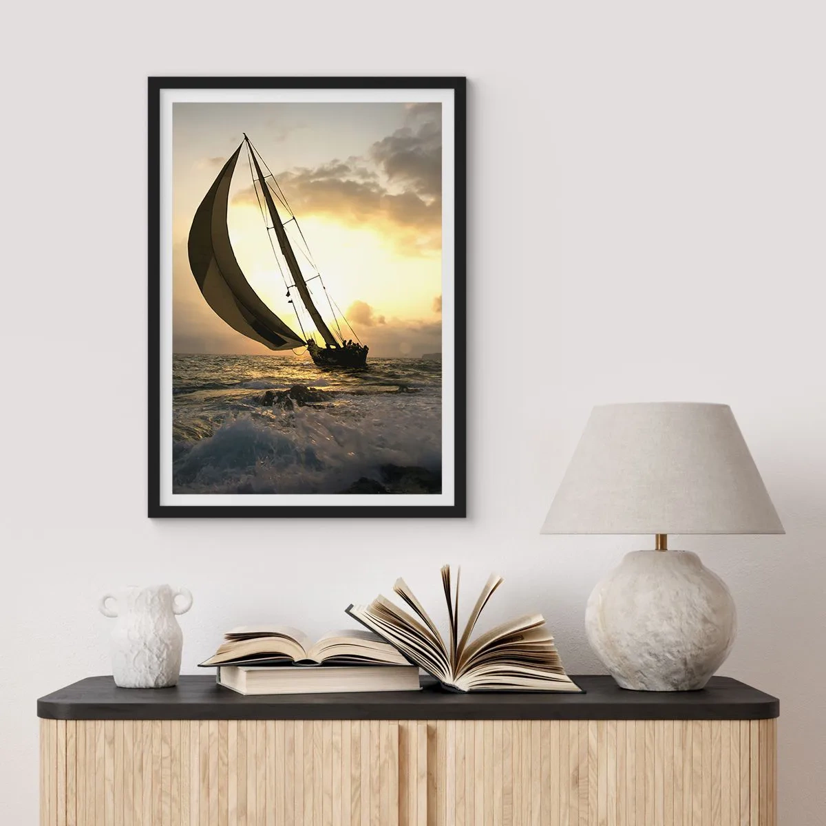 Poster in black frame - With and against the Wind - 30x40 cm