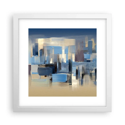 Poster in white frmae - Blue Construction - 30x30 cm