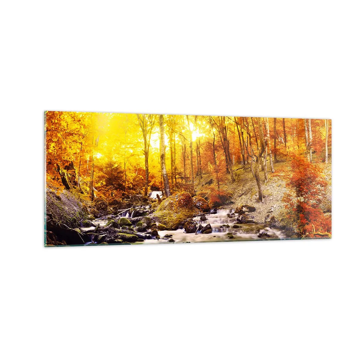 Glass picture - Stones Set in Gold and Platinum - 100x40 cm