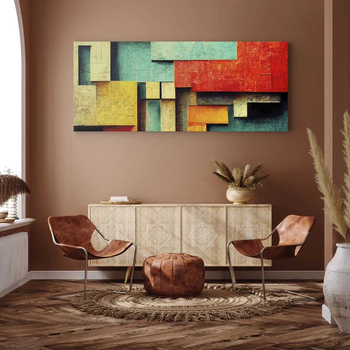 Canvas picture - Festival of Right Angles - 90x30 cm