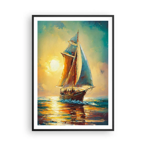 Poster in black frame - Under Full Sails - 70x100 cm
