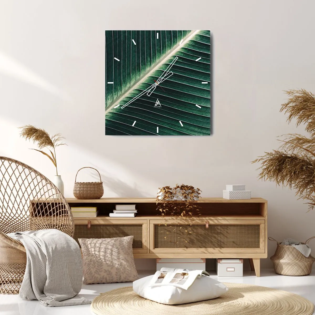 Wall clock - Clock on glass - Rhythm of Nature - 30x30 cm