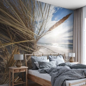 Custom Wallpaper Premium Canvas - Enounter of the Elements - Landscape, Sea, Dunes