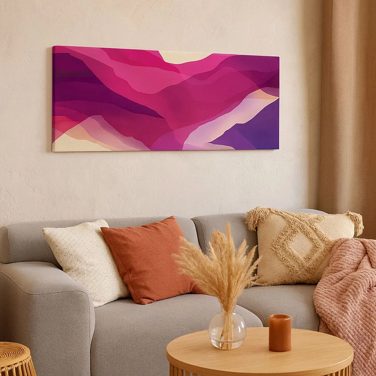 Canvas picture - Waves of Purple - 100x40 cm