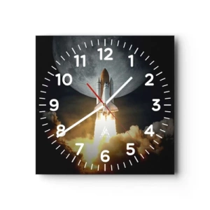 Wall clock - Clock on glass - Beginning of Unearthly Adventure - 40x40 cm