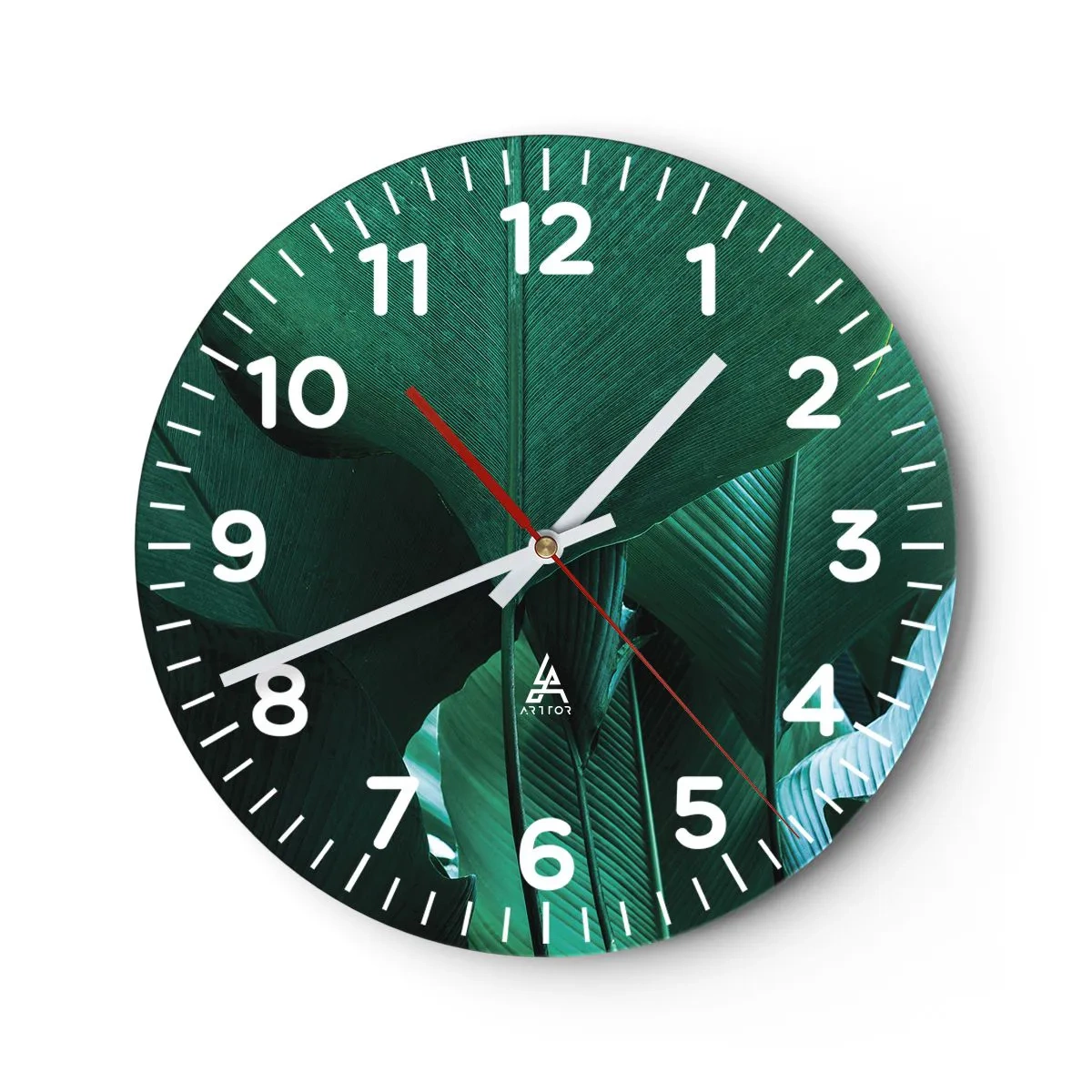 Wall clock - Clock on glass - Turned towards Light - 40x40 cm