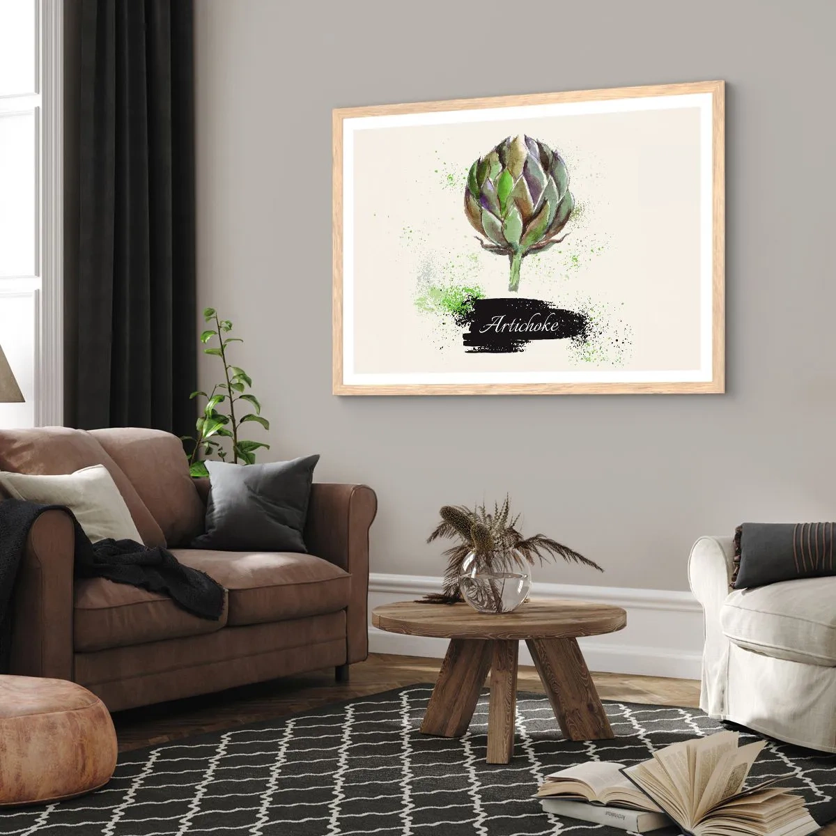 Poster in light oak frame - Eviva Vegetables! - 70x50 cm