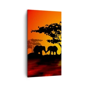 Canvas picture - Encounter on a Savannah - 45x80 cm