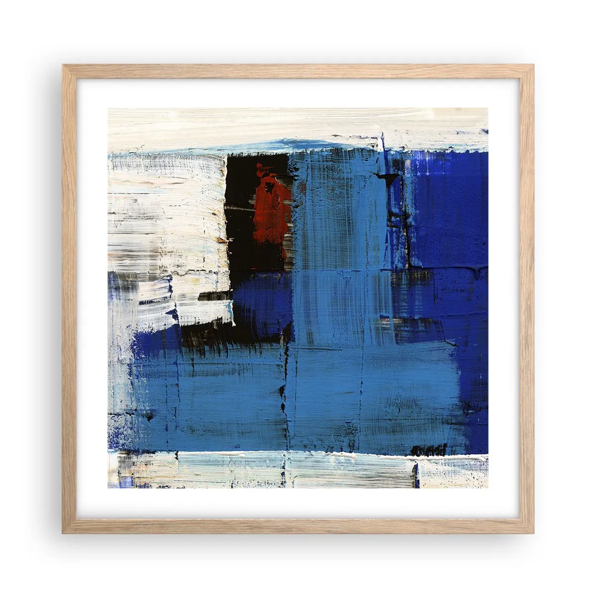 Poster in light oak frame - The Secret of Blue - 50x50 cm