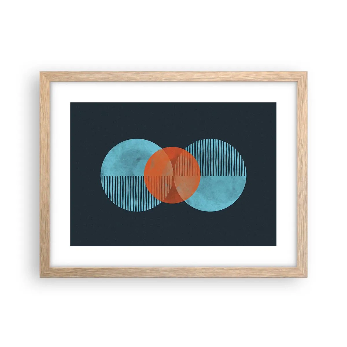 Poster in light oak frame - Symmetrical Composition - 40x30 cm