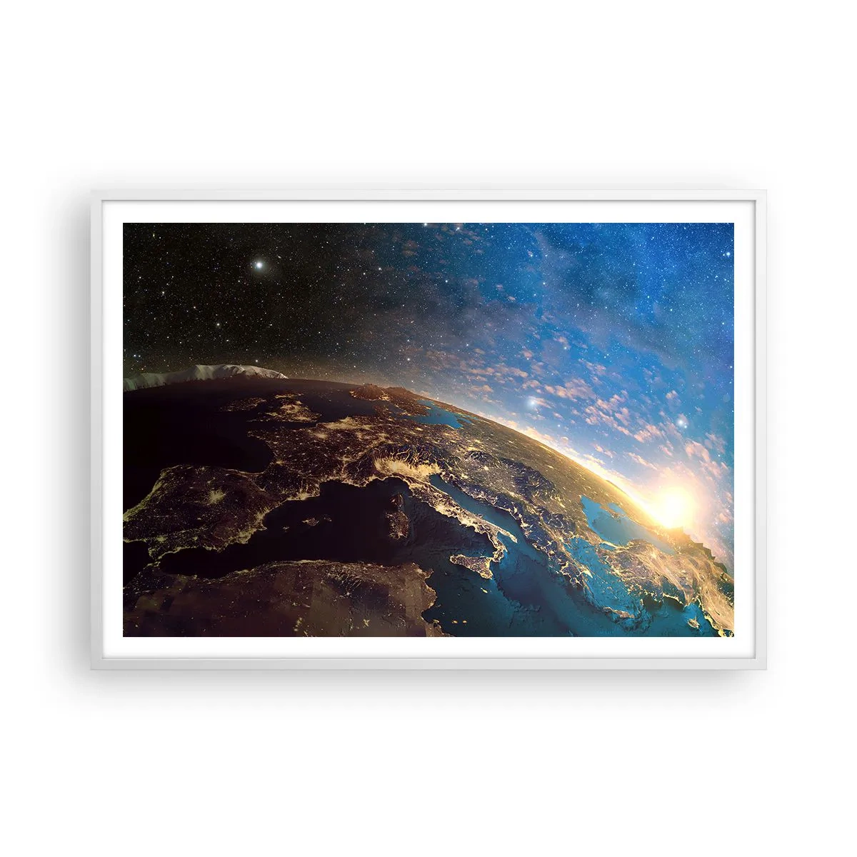Poster in white frmae - Let's Look at Each Other from a Distance - 100x70 cm