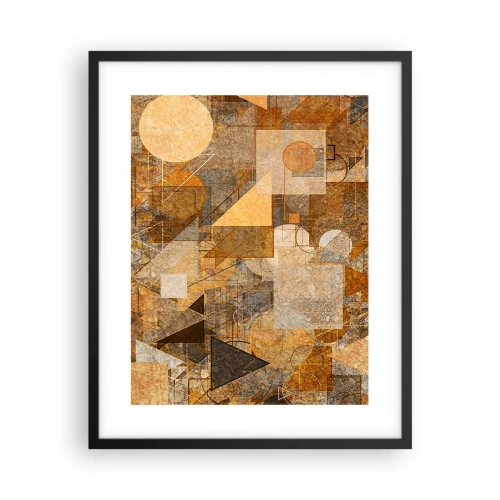 Poster in black frame - Cubist Study in Brown - 40x50 cm