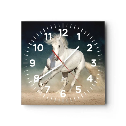 Wall clock - Clock on glass - Freedom in a Pure State - 40x40 cm