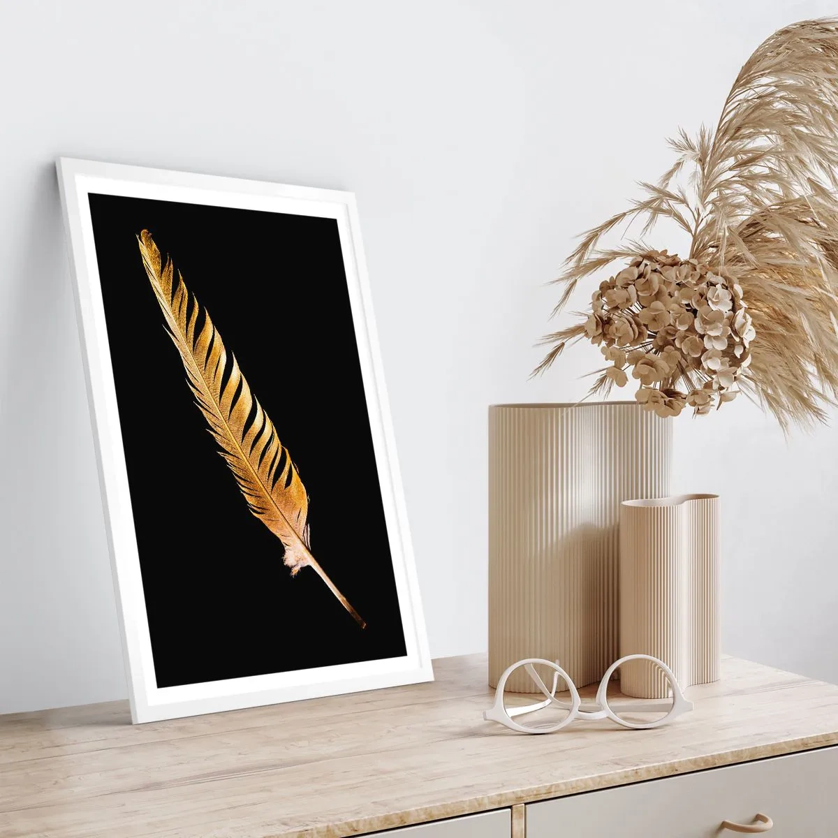 Poster in white frmae - High-Class Feather - 70x100 cm