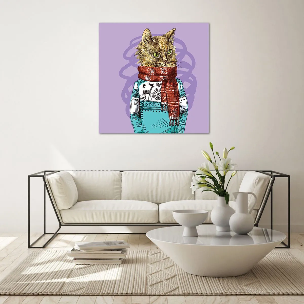 Glass picture - Cat Not Only in Boots - 70x70 cm