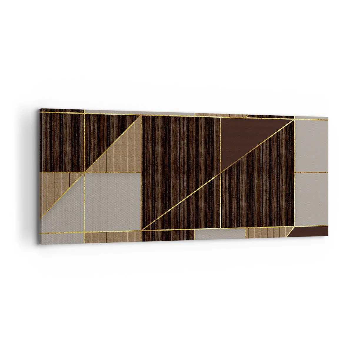 Canvas picture - Mosaic of Brown and Gold - 100x40 cm