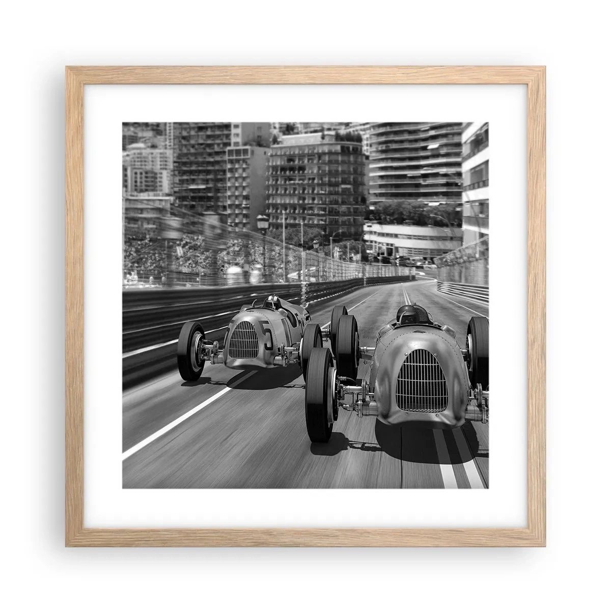 Poster in light oak frame - Long Time Ago in Monte Carlo - 40x40 cm