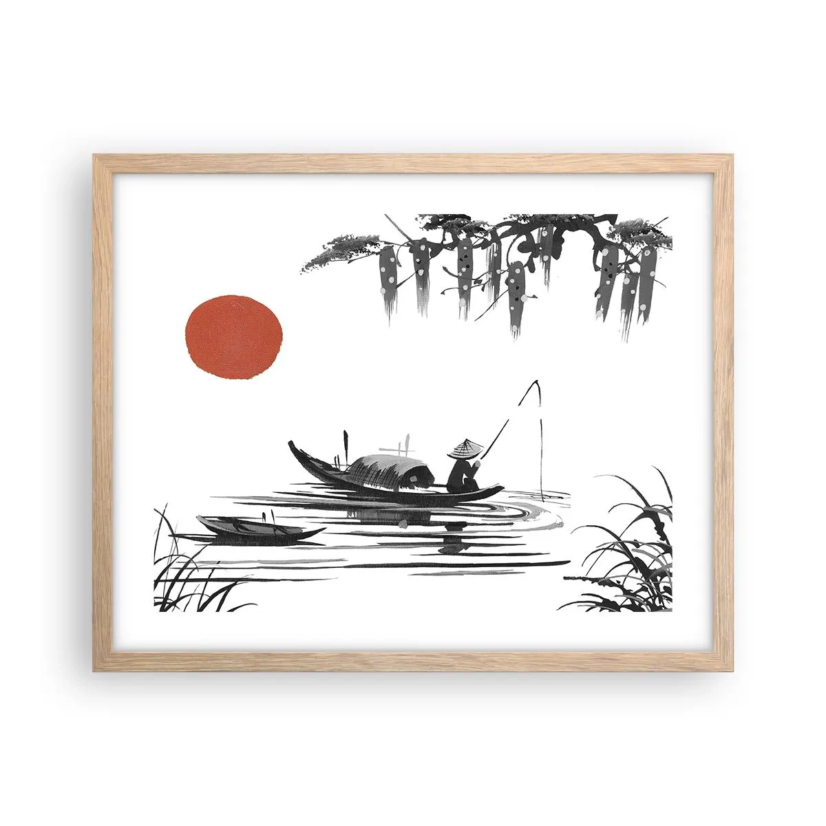 Poster in light oak frame - Asian Afternoon - 50x40 cm