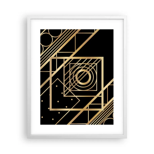 Poster in white frmae - Golden Geometry - 40x50 cm