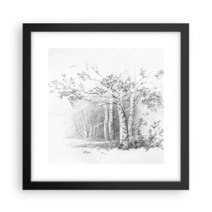 Poster in black frame - Holiday of Birch Forest - 30x30 cm
