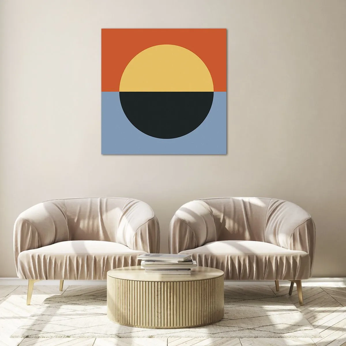 Glass picture - Composition of Warm and Cool - 40x40 cm