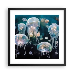 Poster in black frame - Underwater Ball - 40x40 cm