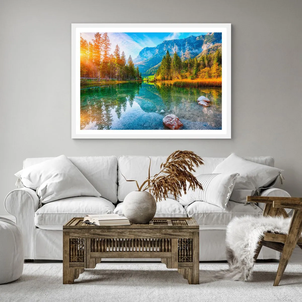 Poster in white frmae - Mellow Autumn - 40x40 cm