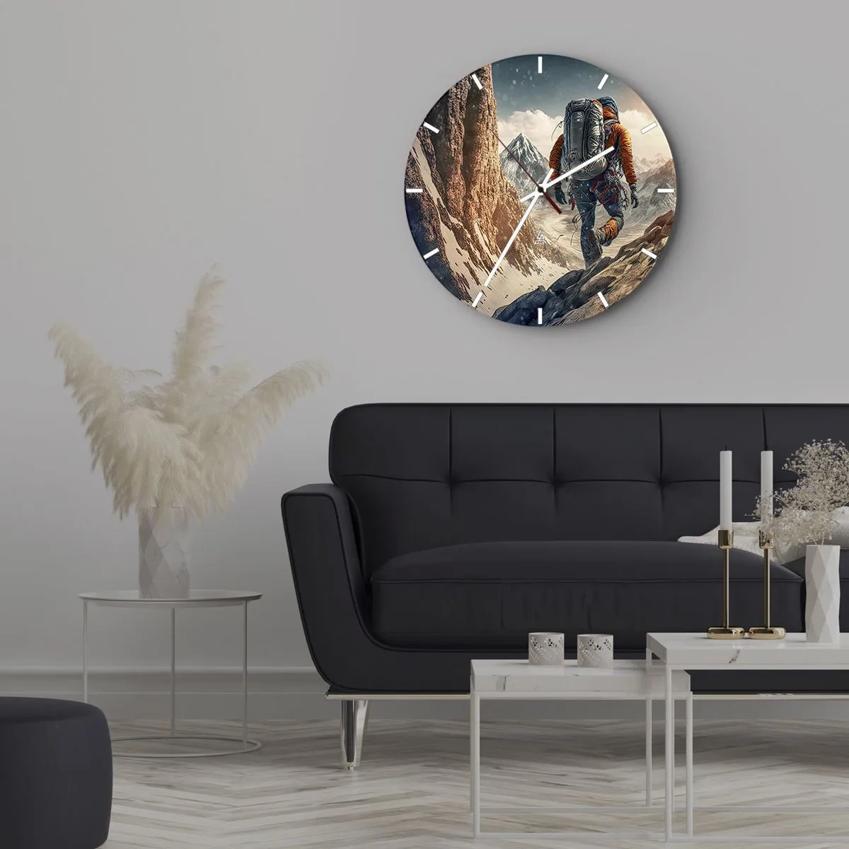 Wall clock - Clock on glass - Lonely Warrior - 40x40 cm