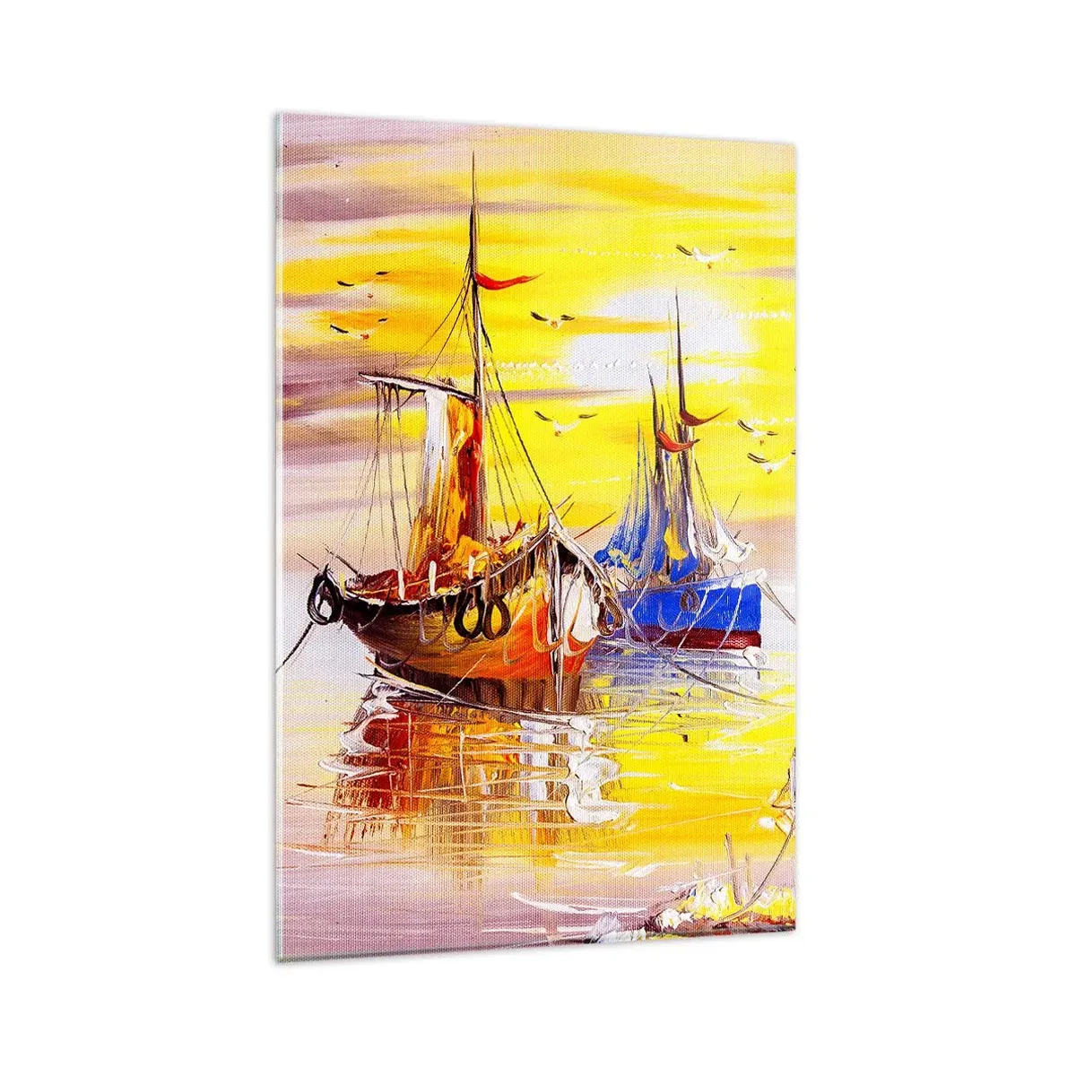 Glass picture - Deserved Rest in Port - 80x120 cm