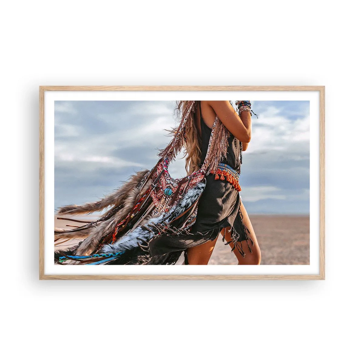 Poster in light oak frame - Shaman's Girl - 91x61 cm